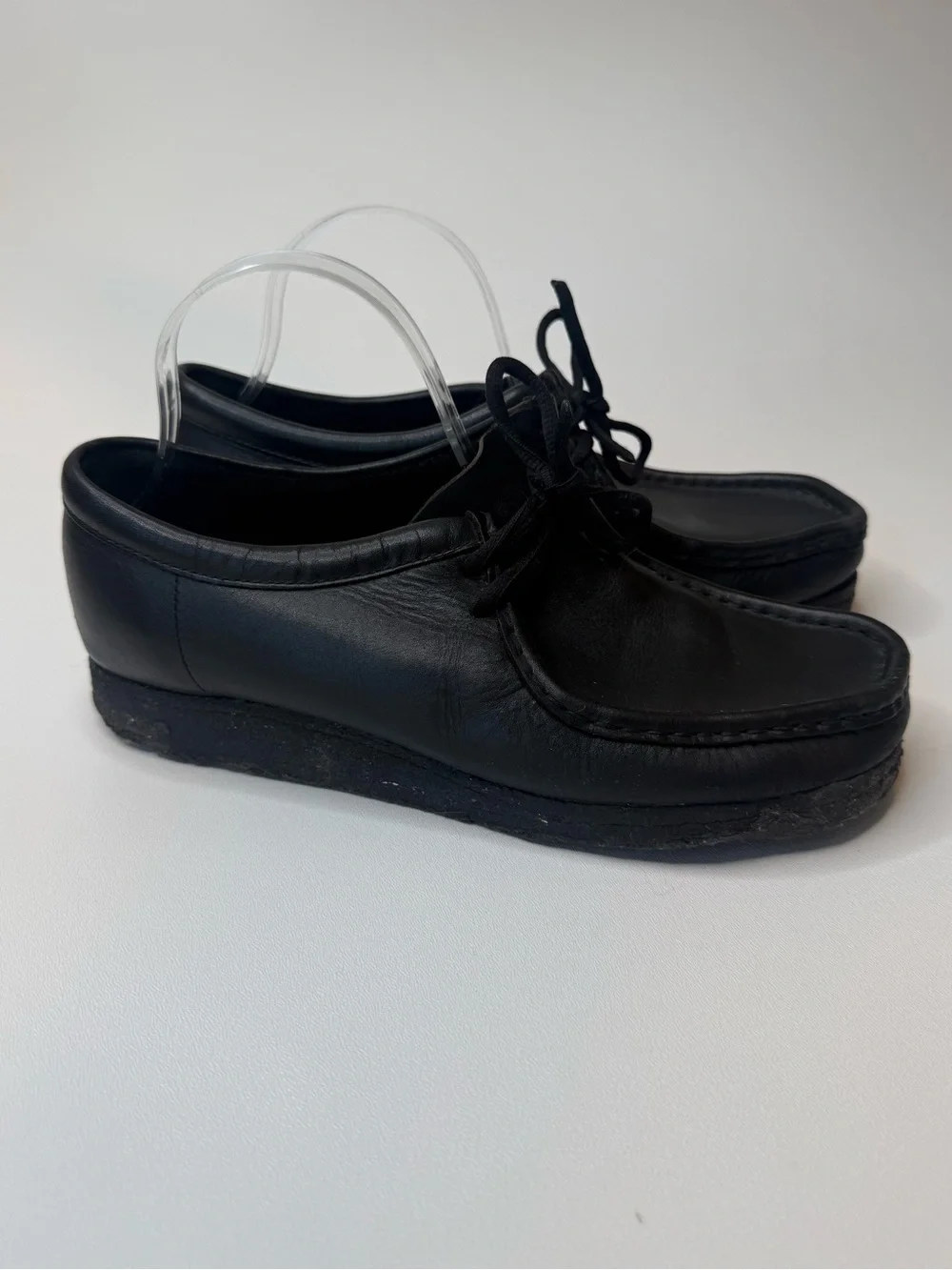 Clarks Wallabee Moc Toe Derby Moc Toe Chukka Desert Boots Black Leather 9